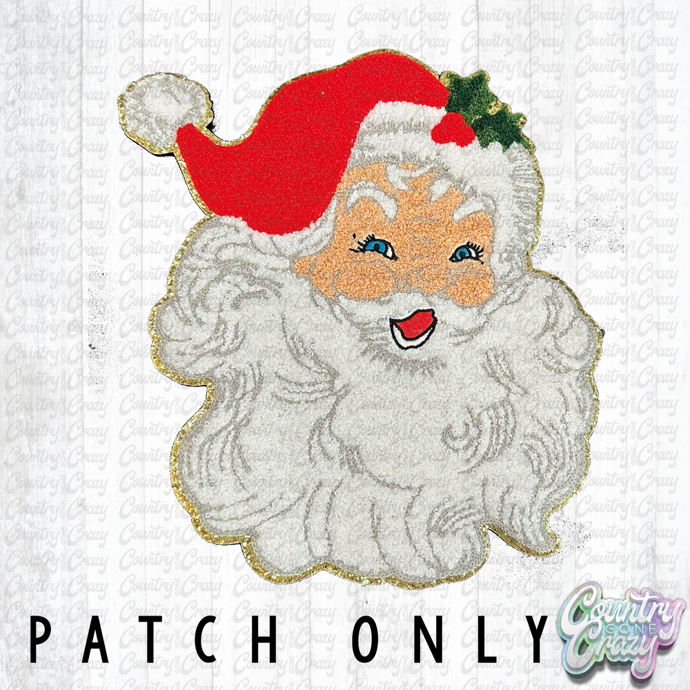 Red Santa Chenille Iron-On Patch-Country Gone Crazy-Country Gone Crazy