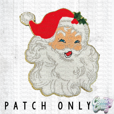 Red Santa Chenille Iron-On Patch-Country Gone Crazy-Country Gone Crazy