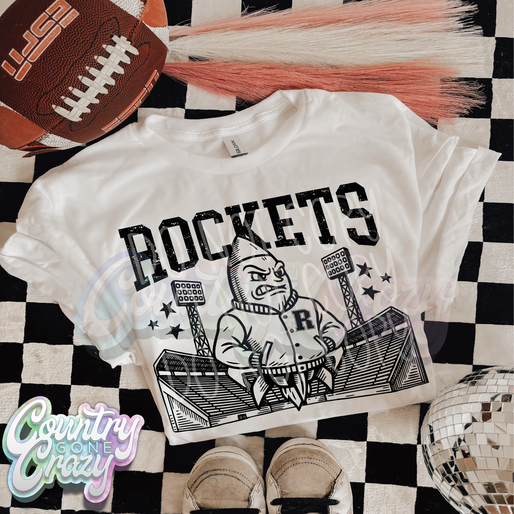 Rockets ~ Letterman ~ Natural T-Shirt-Country Gone Crazy-Country Gone Crazy