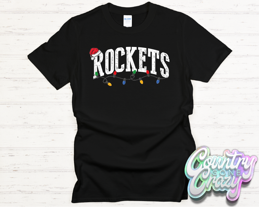 ROCKETS - CHRISTMAS LIGHTS - T-SHIRT-Country Gone Crazy-Country Gone Crazy