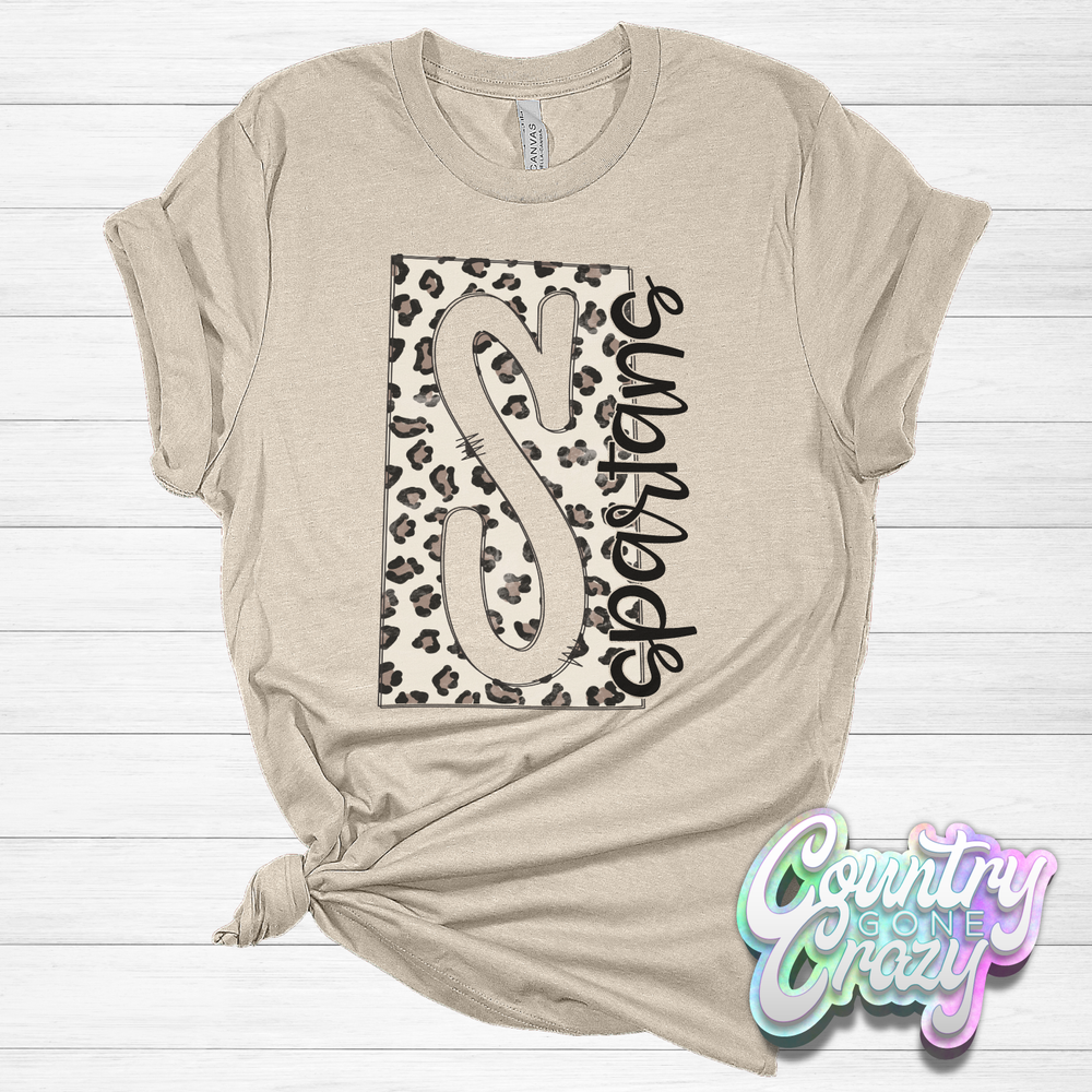Spartans - Boxed Leopard Bella Canvas T-Shirt-Country Gone Crazy-Country Gone Crazy