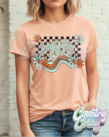 SAILORS ** BOHO WAVE** BELLA CANVAS HEATHER PEACH T-SHIRT-Country Gone Crazy-Country Gone Crazy