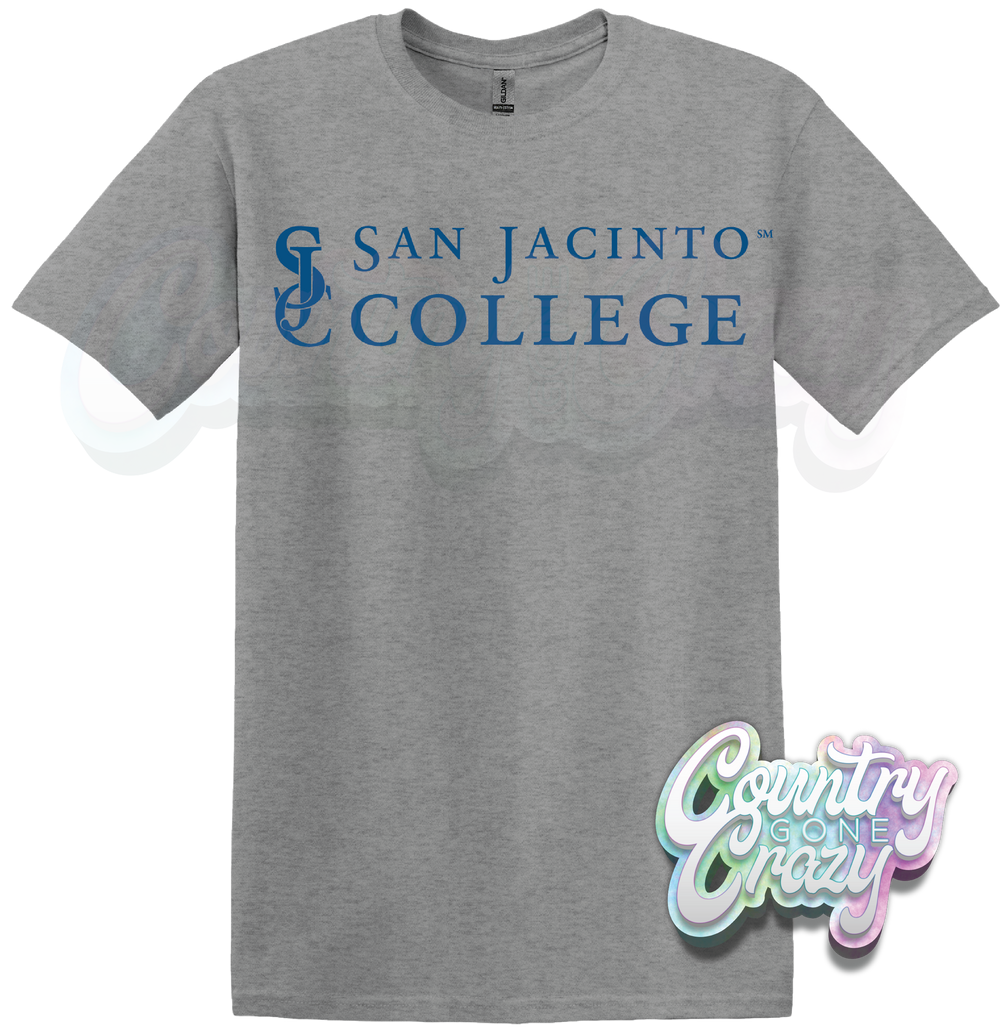 SAN JACINTO COLLEGE - SPORTS GREY T-SHIRT-Country Gone Crazy-Country Gone Crazy