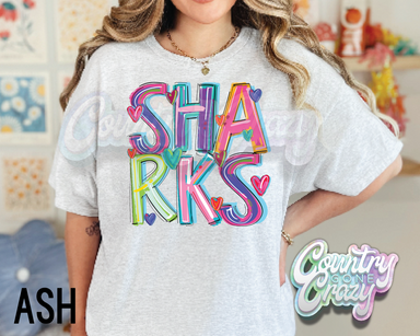 Sharks • Splash • T-Shirt-Country Gone Crazy-Country Gone Crazy