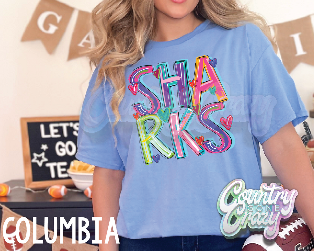 Sharks • Splash • T-Shirt-Country Gone Crazy-Country Gone Crazy