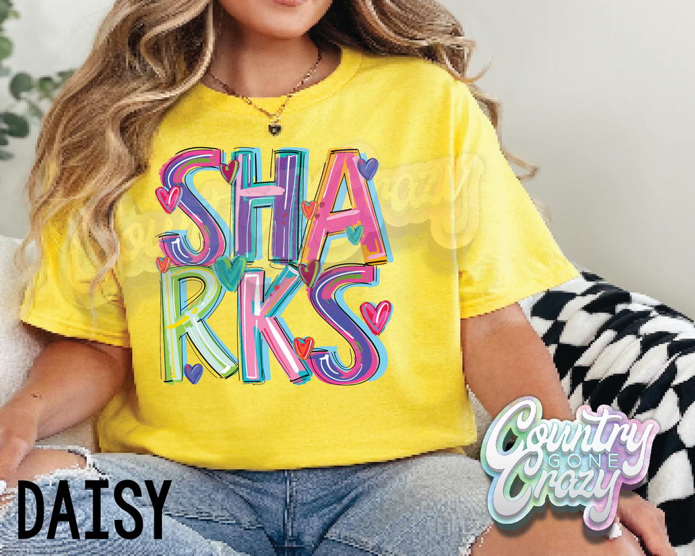 Sharks • Splash • T-Shirt-Country Gone Crazy-Country Gone Crazy