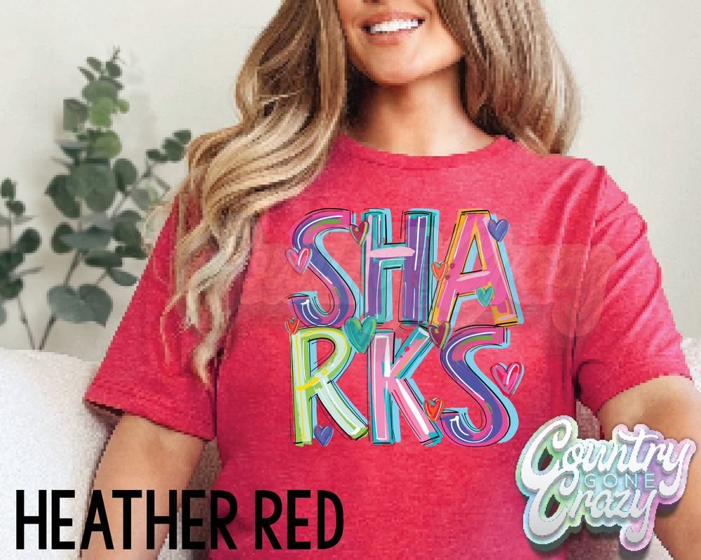 Sharks • Splash • T-Shirt-Country Gone Crazy-Country Gone Crazy