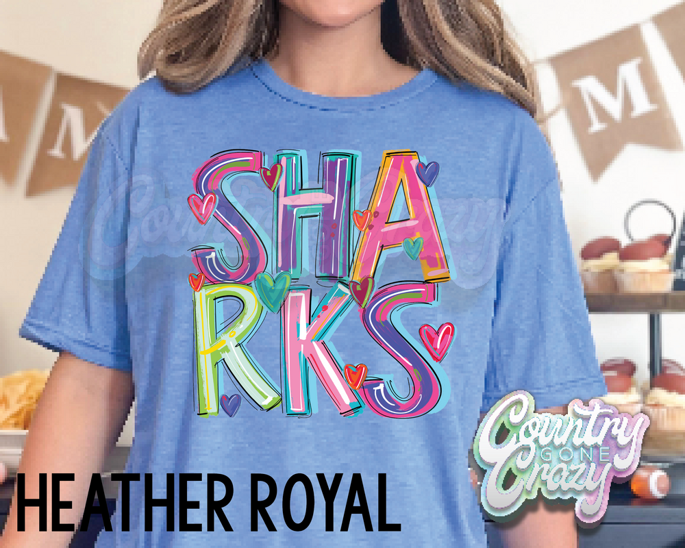 Sharks • Splash • T-Shirt-Country Gone Crazy-Country Gone Crazy