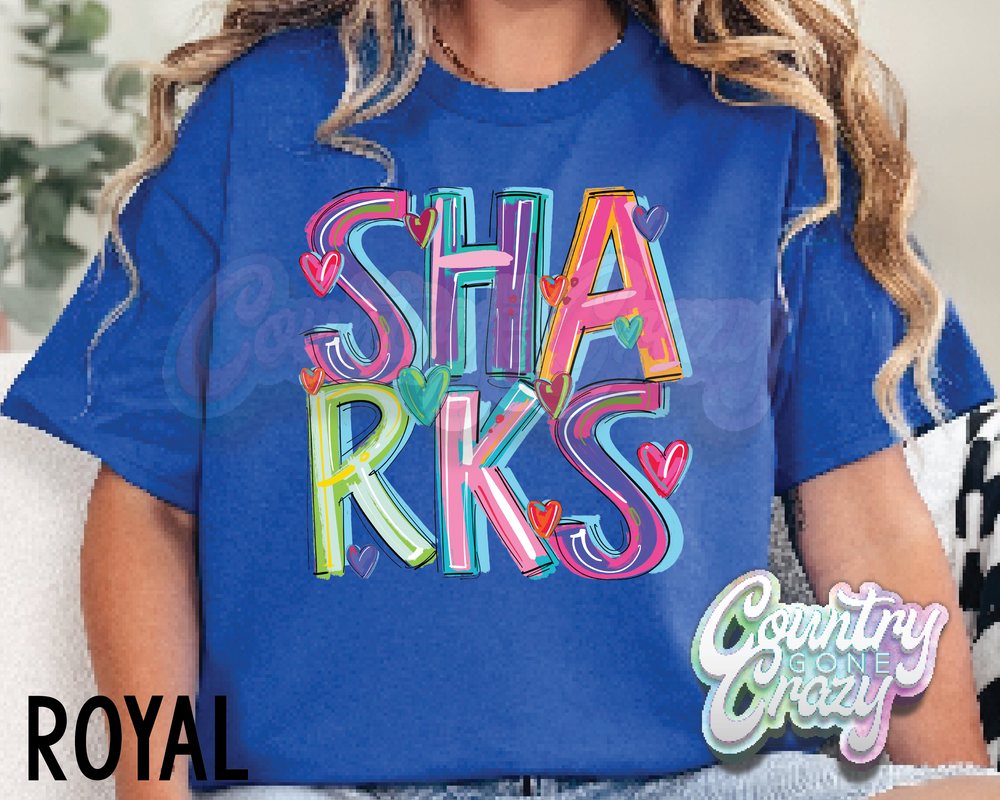 Sharks • Splash • T-Shirt-Country Gone Crazy-Country Gone Crazy