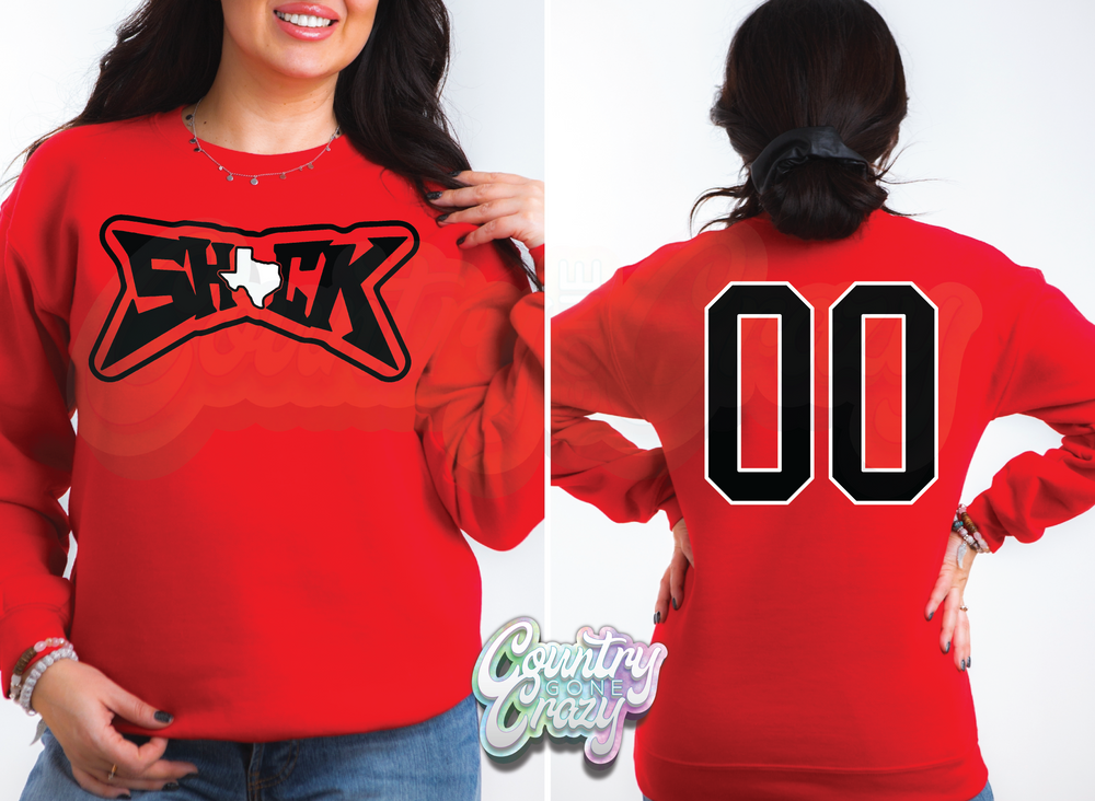 SHOCK - RED SWEATSHIRT-Gildan-Country Gone Crazy