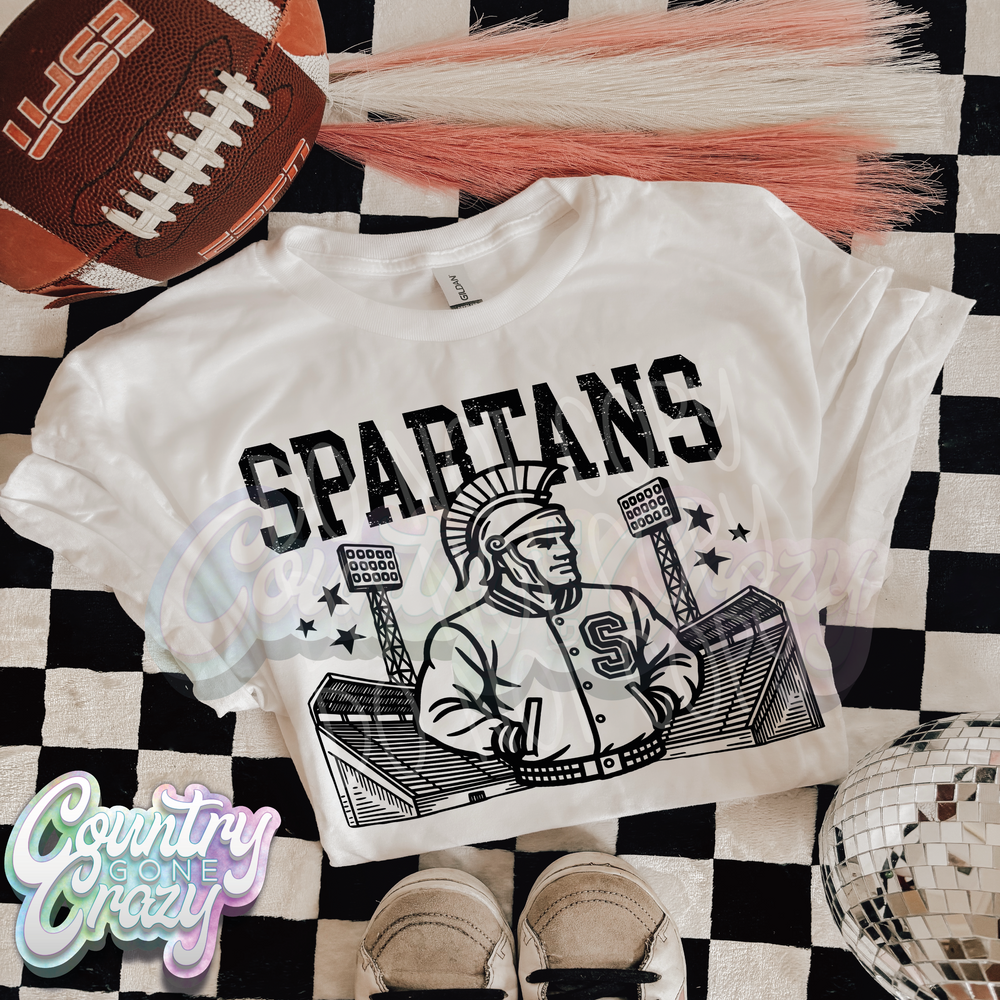 Spartans ~ Letterman ~ Natural T-Shirt-Country Gone Crazy-Country Gone Crazy
