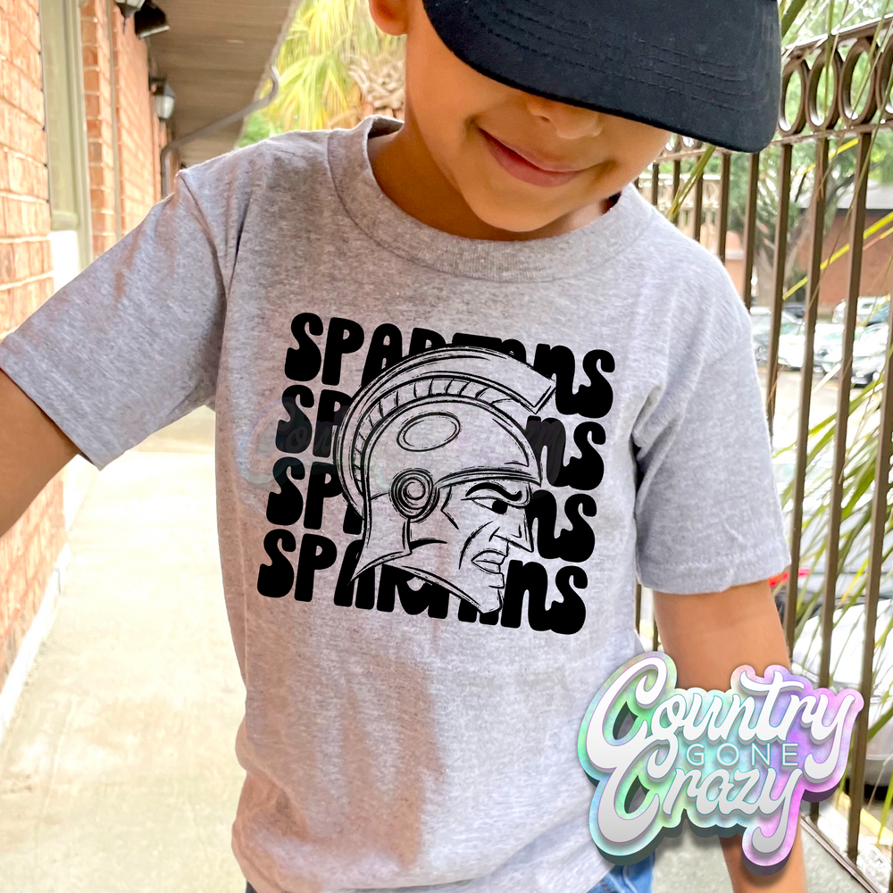 Spartans Mascot Stacked T-Shirt-Country Gone Crazy-Country Gone Crazy