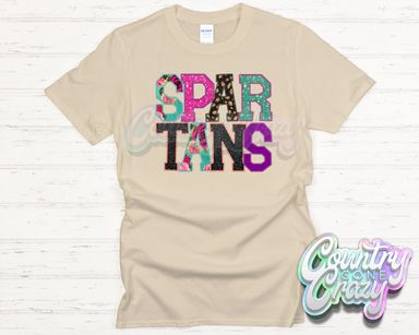 Spartans Faux Applique T-Shirt-Country Gone Crazy-Country Gone Crazy