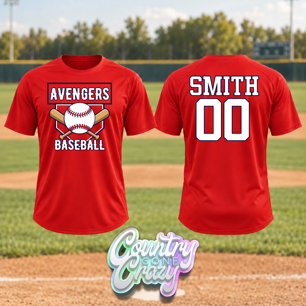 AVENGERS BASEBALL // T-SHIRT-Country Gone Crazy-Country Gone Crazy