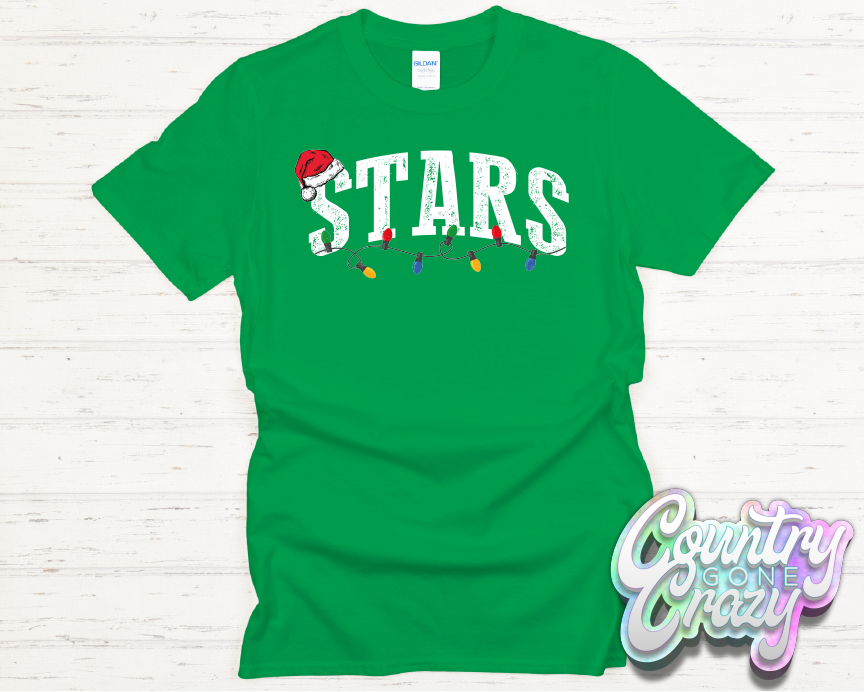 STARS - CHRISTMAS LIGHTS - T-SHIRT-Country Gone Crazy-Country Gone Crazy