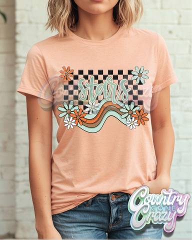 STARS ** BOHO WAVE** BELLA CANVAS HEATHER PEACH T-SHIRT-Country Gone Crazy-Country Gone Crazy