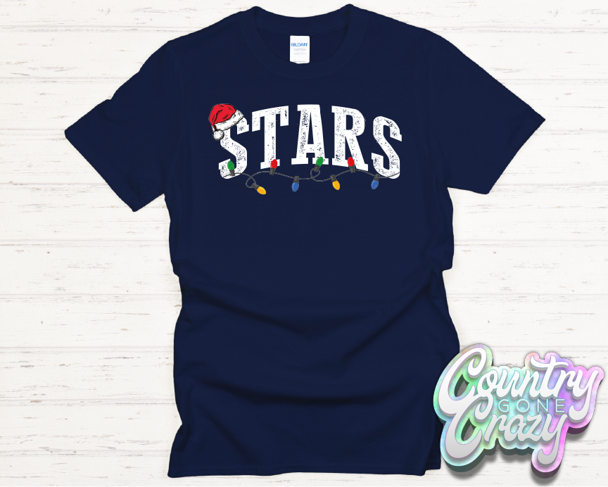 STARS - CHRISTMAS LIGHTS - T-SHIRT-Country Gone Crazy-Country Gone Crazy