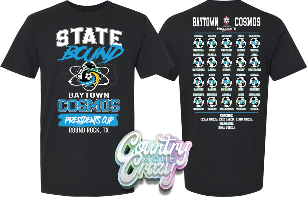 STATE BOUND 2026 - BAYTOWN COSMOS - T-SHIRT-Gildan-Country Gone Crazy