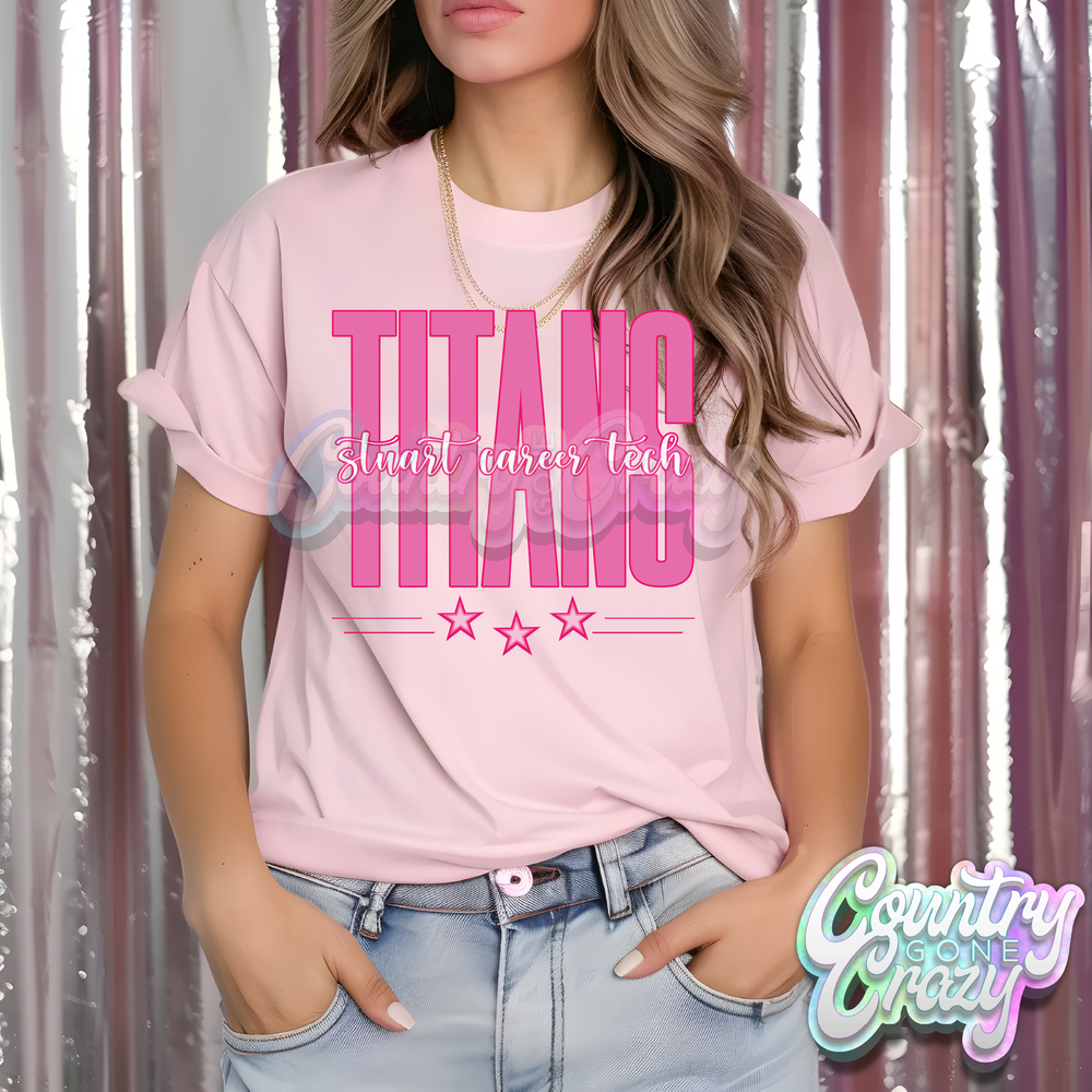 Stuart Titans • Pink Fierce • T-Shirt-Country Gone Crazy-Country Gone Crazy
