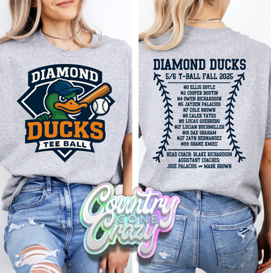 Diamond Ducks Tee Ball with Roster Dry-Fit-Port & Company-Country Gone Crazy