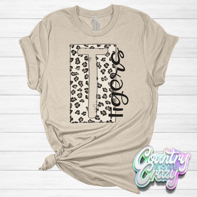 Tigers - Boxed Leopard Bella Canvas T-Shirt-Country Gone Crazy-Country Gone Crazy