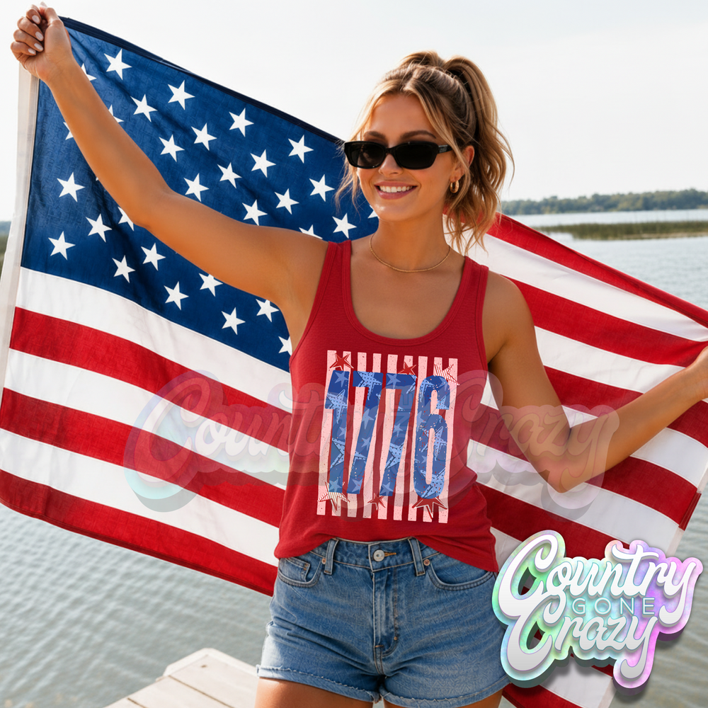 1776 VERTICAL STRIPES RED