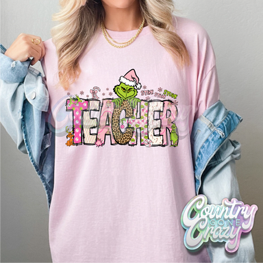 Teacher - Pink Grinch - T-Shirt-Country Gone Crazy-Country Gone Crazy
