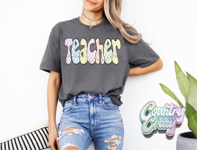TEACHER - CHECKY FONT - T-Shirt-Country Gone Crazy-Country Gone Crazy