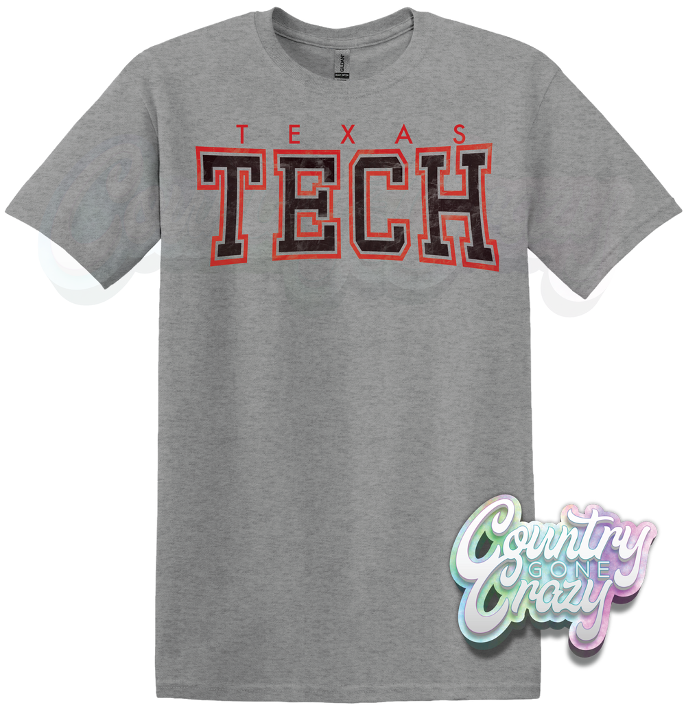 TEXAS TECH - SPORTS GREY T-SHIRT-Country Gone Crazy-Country Gone Crazy