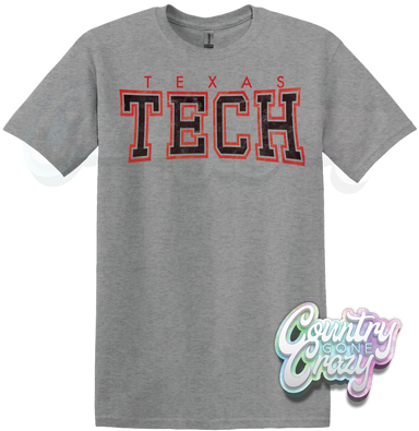 TEXAS TECH - SPORTS GREY T-SHIRT-Country Gone Crazy-Country Gone Crazy