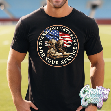 Thank You Veterans For Your Service - T-Shirt-Country Gone Crazy-Country Gone Crazy