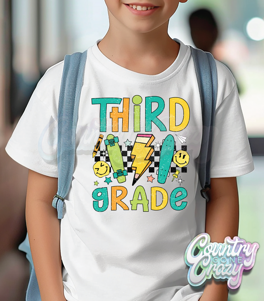 THIRD GRADE // WHITE T-SHIRT-Country Gone Crazy-Country Gone Crazy