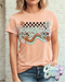 THUNDERBIRDS ** BOHO WAVE** BELLA CANVAS HEATHER PEACH T-SHIRT-Country Gone Crazy-Country Gone Crazy