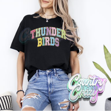 THUNDERBIRDS - Faux Chenille - T-Shirt-Country Gone Crazy-Country Gone Crazy