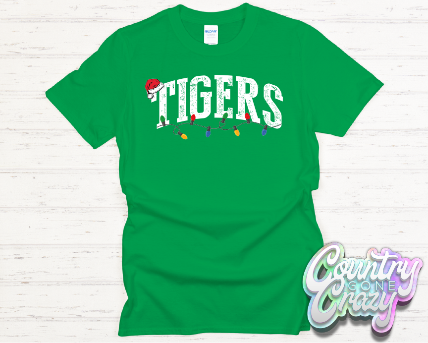 TIGERS - CHRISTMAS LIGHTS - T-SHIRT-Country Gone Crazy-Country Gone Crazy