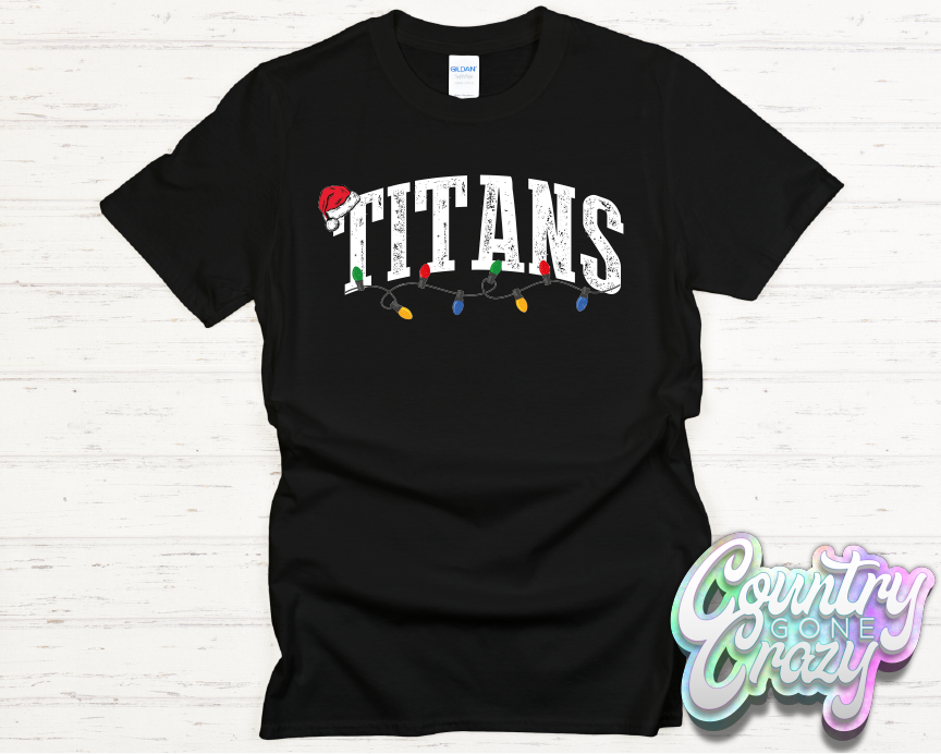 TITANS - CHRISTMAS LIGHTS - T-SHIRT-Country Gone Crazy-Country Gone Crazy