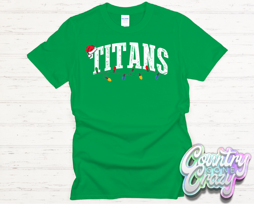 TITANS - CHRISTMAS LIGHTS - T-SHIRT-Country Gone Crazy-Country Gone Crazy