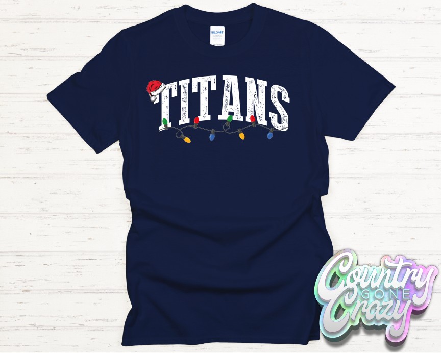 TITANS - CHRISTMAS LIGHTS - T-SHIRT-Country Gone Crazy-Country Gone Crazy