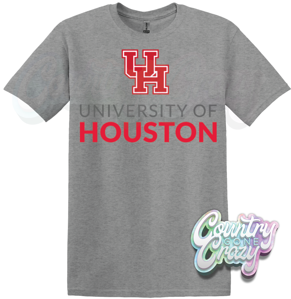 UNIVERSITY OF HOUSTO - SPORTS GREY T-SHIRT-Country Gone Crazy-Country Gone Crazy