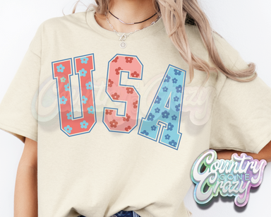 USA FLORAL T-SHIRT-Country Gone Crazy-Country Gone Crazy