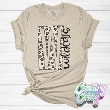 Wildcats - Boxed Leopard Bella Canvas T-Shirt-Country Gone Crazy-Country Gone Crazy
