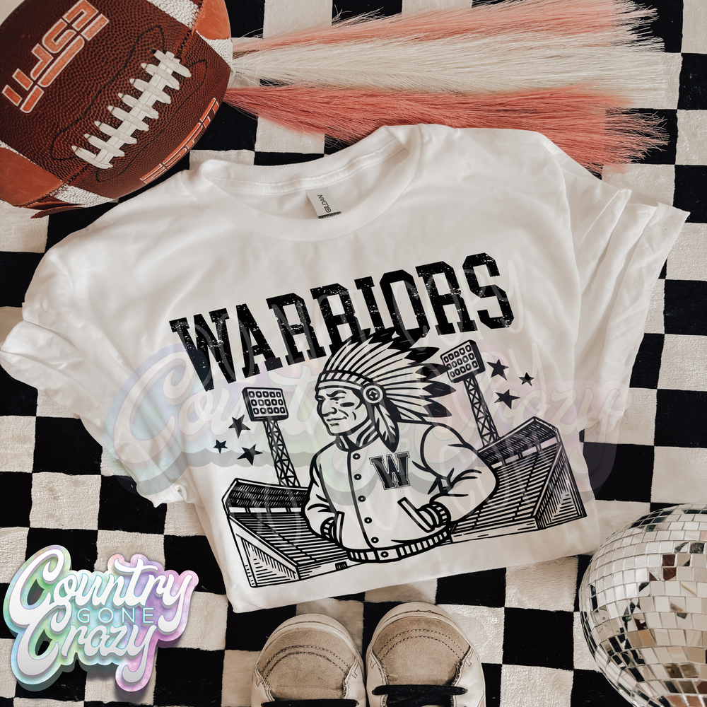 Warriors ~ Letterman ~ Natural T-Shirt-Country Gone Crazy-Country Gone Crazy