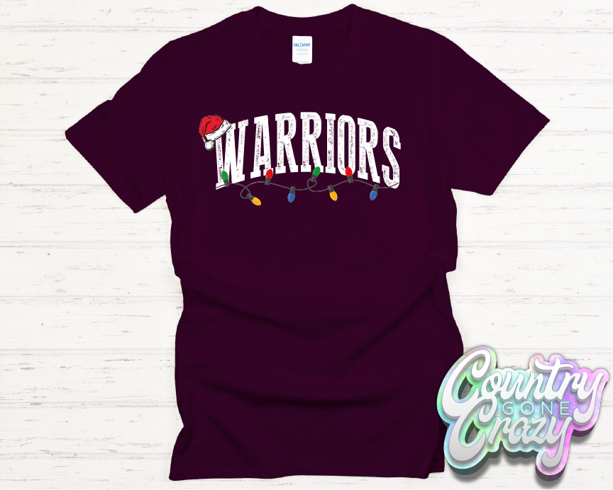 WARRIORS - CHRISTMAS LIGHTS - T-SHIRT-Country Gone Crazy-Country Gone Crazy