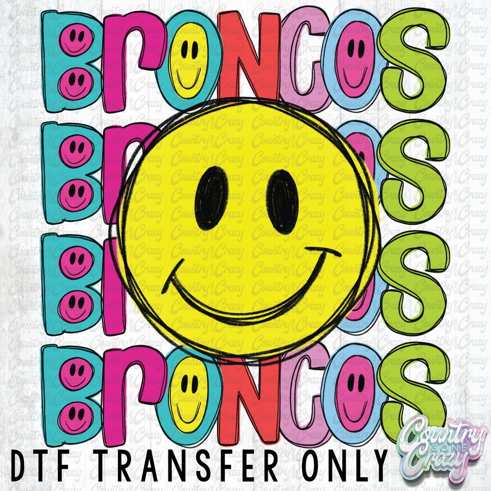 HT2439 • BRONCOS SMILEY-Country Gone Crazy-Country Gone Crazy