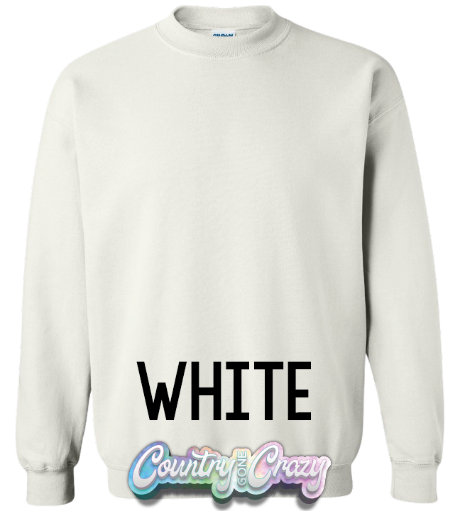 Adult Sweatshirt - White-Gildan-Country Gone Crazy