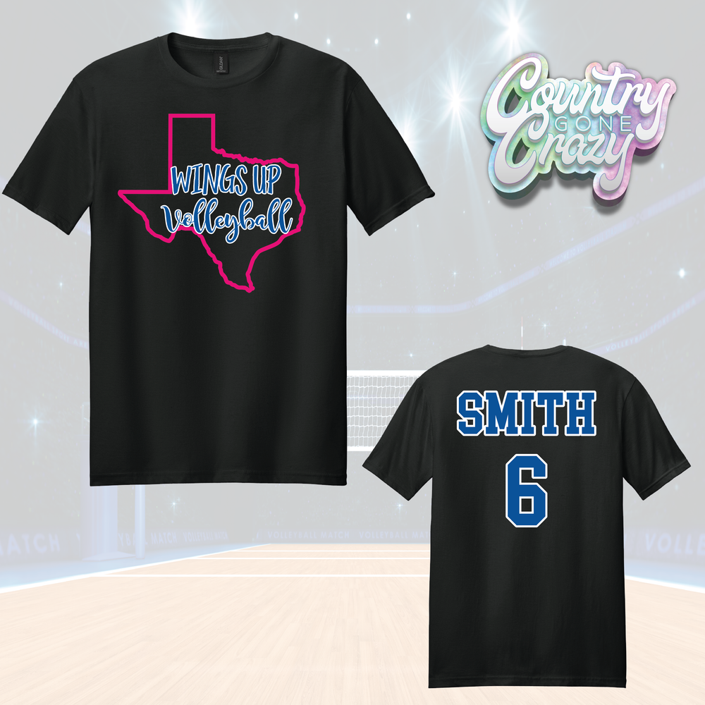 Wings Up Volleyball T-Shirt-Country Gone Crazy-Country Gone Crazy