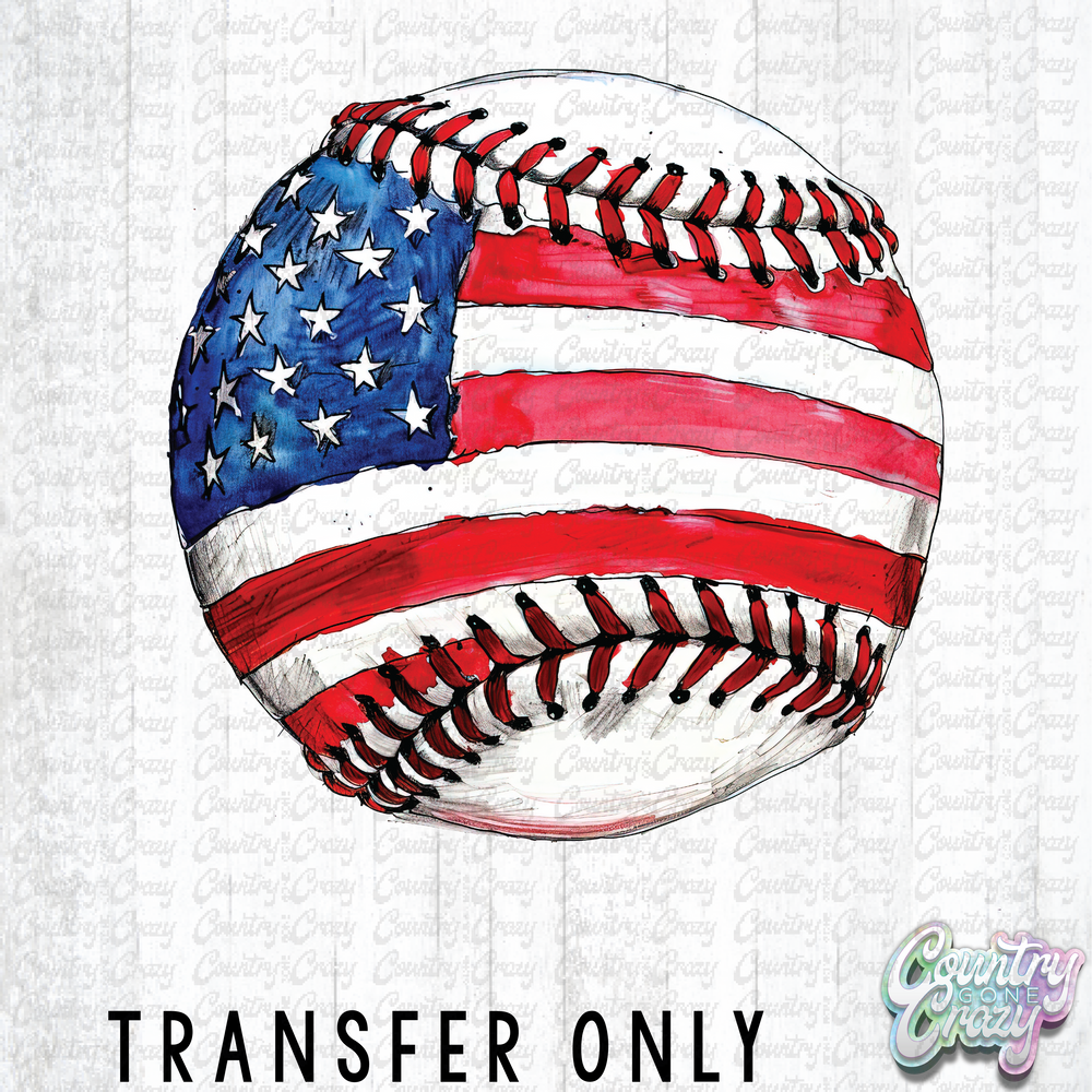 HT4355 • PATRIOTIC BASEBALL-Country Gone Crazy-Country Gone Crazy