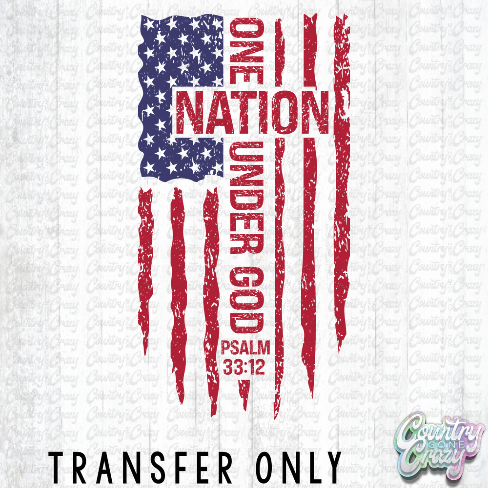 HT4358 • ONE NATION UNDER GOD FLAG-Country Gone Crazy-Country Gone Crazy