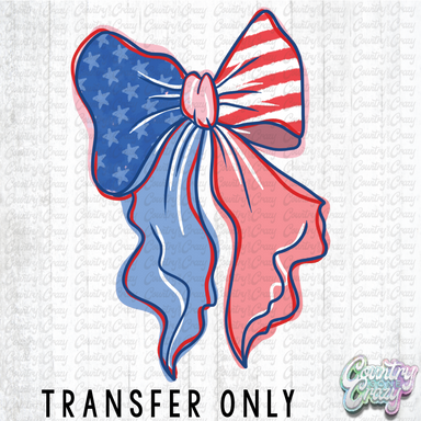 HT4388 •RED WHITE BLUE BOW-Country Gone Crazy-Country Gone Crazy