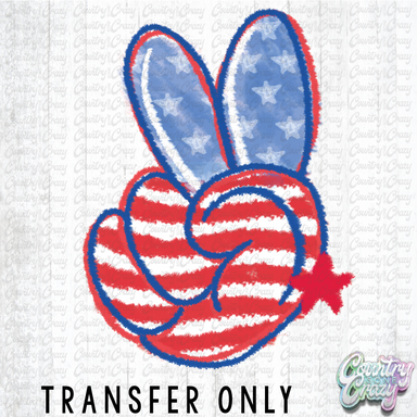 HT4387 •RED WHITE BLUE HAND-Country Gone Crazy-Country Gone Crazy